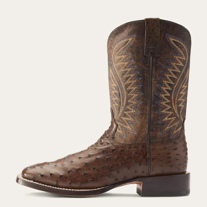 Gallup Western Boot Mocha Full Quill Ostrich Men Ariat Western Boots