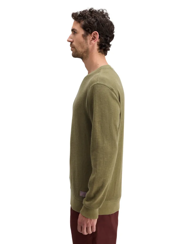 GARMENT DYED STRUCTURED SWEATSHIRT Moss Green Men Scotch and Soda Sweatshirts and Hoodies GARMENT DYED STRUCTURED SWEATSHIRT Moss Green Men Scotch and Soda Sweatshirts and Hoodies