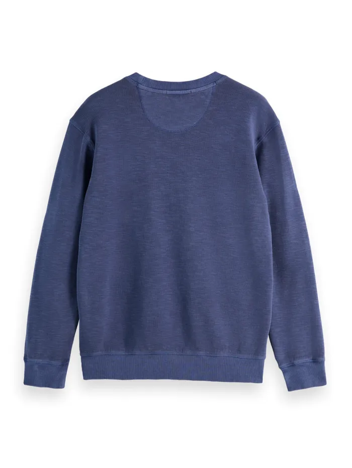 GARMENT DYED STRUCTURED SWEATSHIRT Moss Green Men Scotch and Soda Sweatshirts and Hoodies GARMENT DYED STRUCTURED SWEATSHIRT Moss Green Men Scotch and Soda Sweatshirts and Hoodies