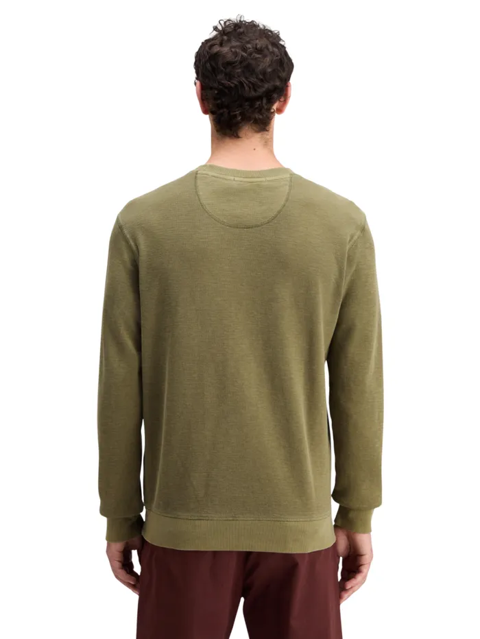 GARMENT DYED STRUCTURED SWEATSHIRT Moss Green Men Scotch and Soda Sweatshirts and Hoodies GARMENT DYED STRUCTURED SWEATSHIRT Moss Green Men Scotch and Soda Sweatshirts and Hoodies
