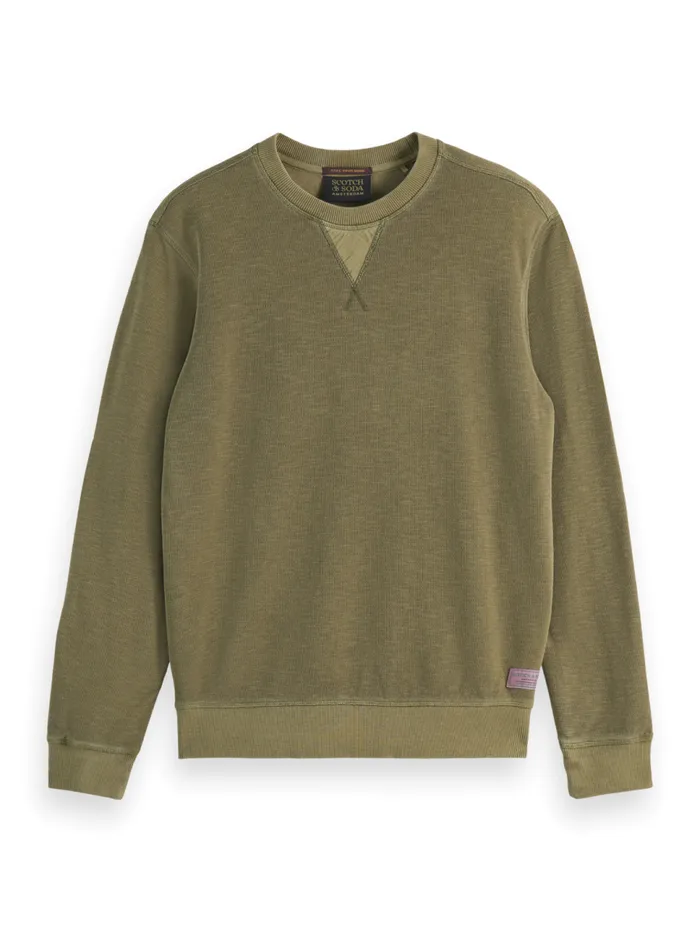 GARMENT DYED STRUCTURED SWEATSHIRT Moss Green Men Scotch and Soda Sweatshirts and Hoodies GARMENT DYED STRUCTURED SWEATSHIRT Moss Green Men Scotch and Soda Sweatshirts and Hoodies