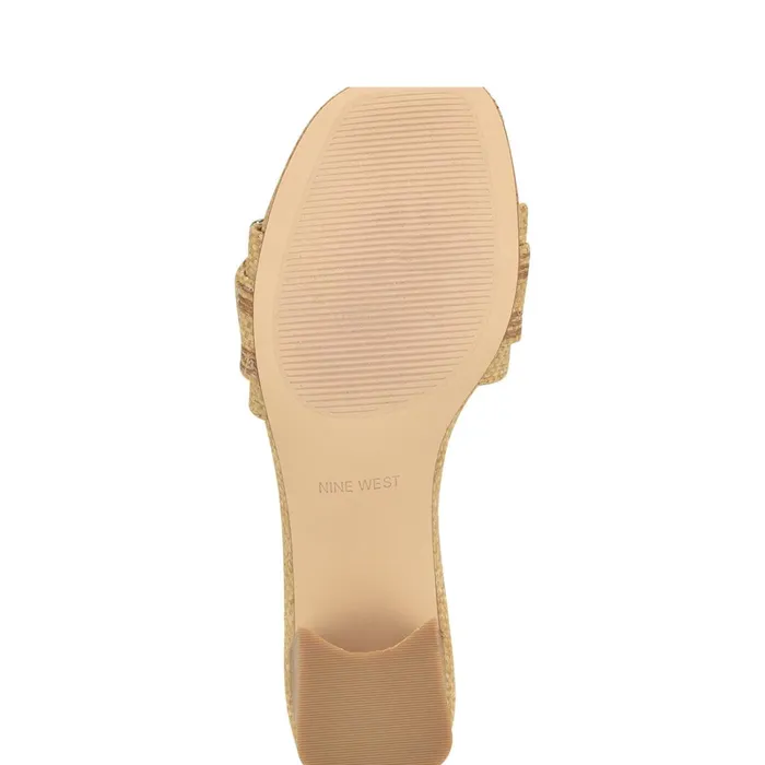Garta Buckle Slide Sandals Light Natural Raffia Women Nine West Low Heel Garta Buckle Slide Sandals Light Natural Raffia Women Nine West Low Heel