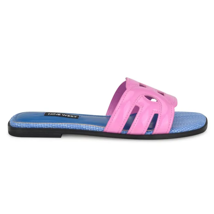 Geena Flat Slide Sandals Pinkblue Women Nine West Casual