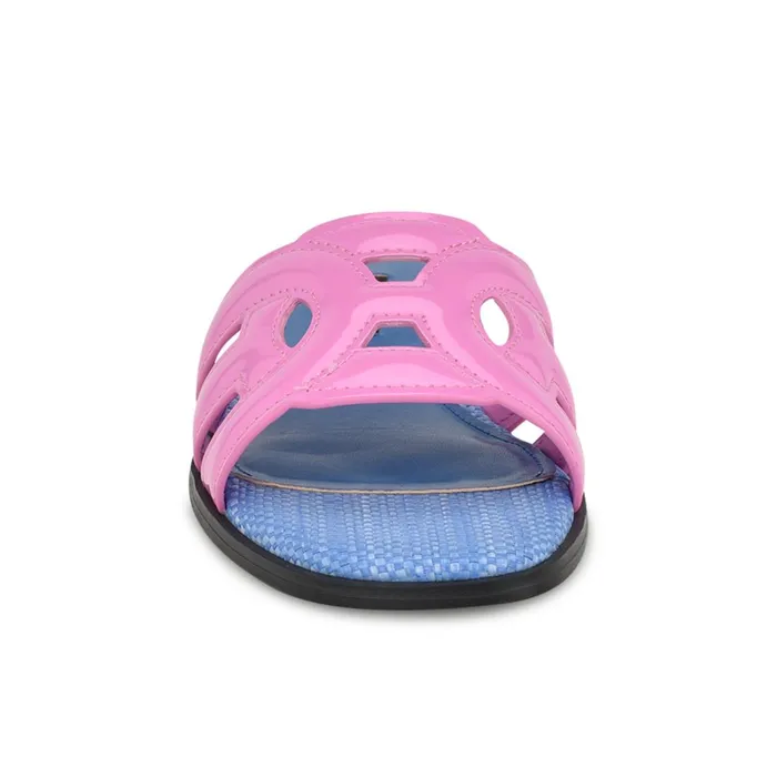 Geena Flat Slide Sandals Pinkblue Women Nine West Casual Geena Flat Slide Sandals Pinkblue Women Nine West Casual