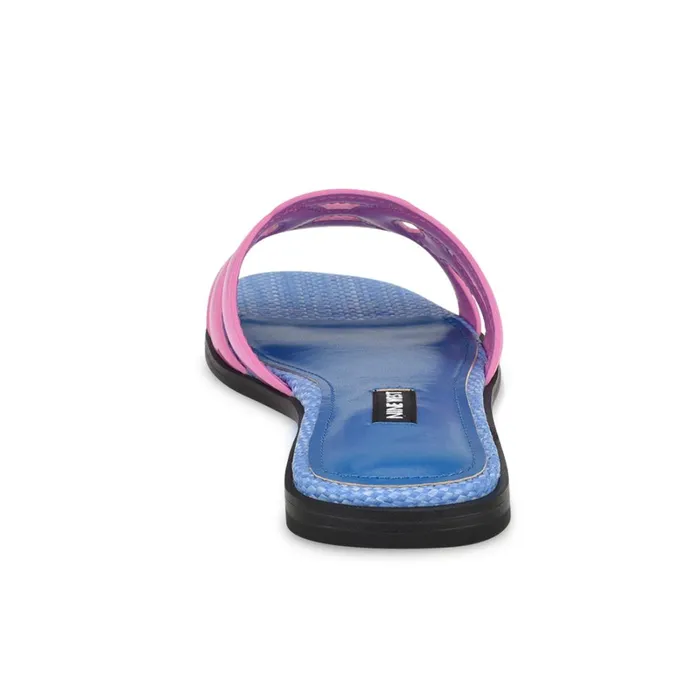 Geena Flat Slide Sandals Pinkblue Women Nine West Casual Geena Flat Slide Sandals Pinkblue Women Nine West Casual