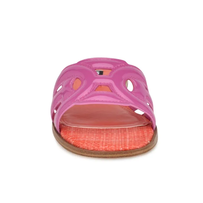 Geena Flat Slide Sandals Pinkorange Women Nine West Casual Geena Flat Slide Sandals Pinkorange Women Nine West Casual