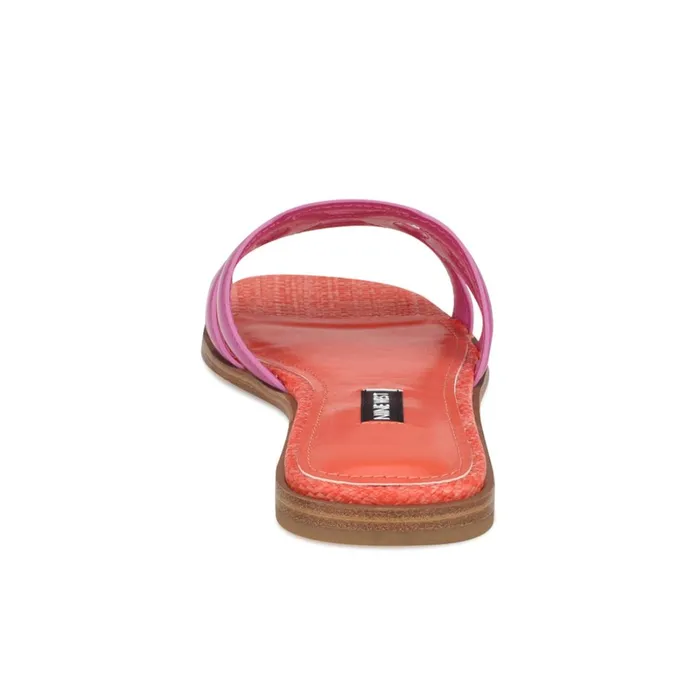 Geena Flat Slide Sandals Pinkorange Women Nine West Casual Geena Flat Slide Sandals Pinkorange Women Nine West Casual