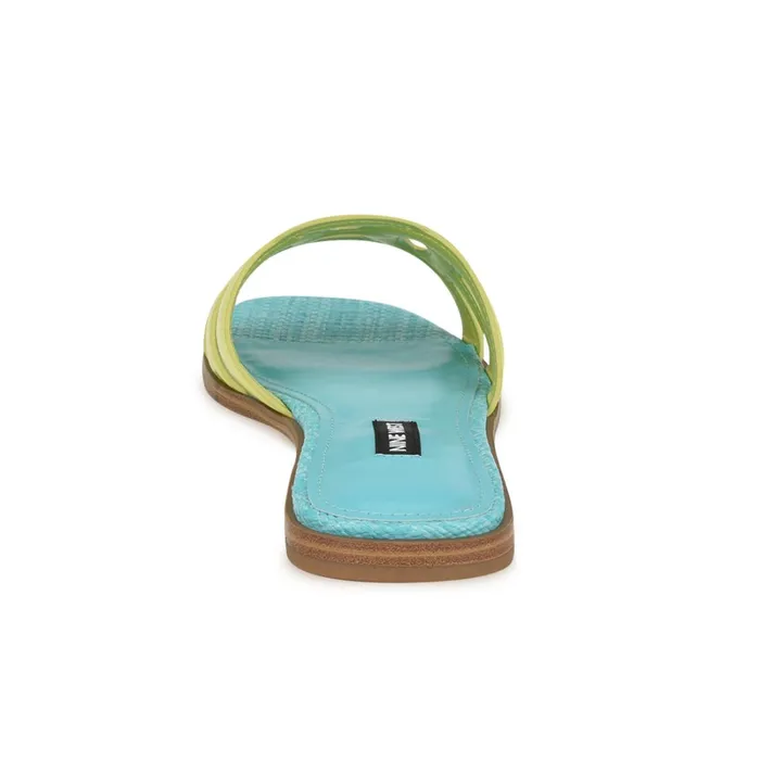 Geena Flat Slide Sandals Yellowblue Women Nine West Flats Geena Flat Slide Sandals Yellowblue Women Nine West Flats