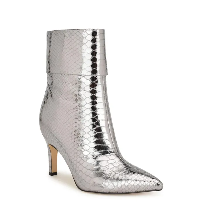 Gemms Dress Booties Pewter Snake Women Nine West Boots and Booties Gemms Dress Booties Pewter Snake Women Nine West Boots and Booties