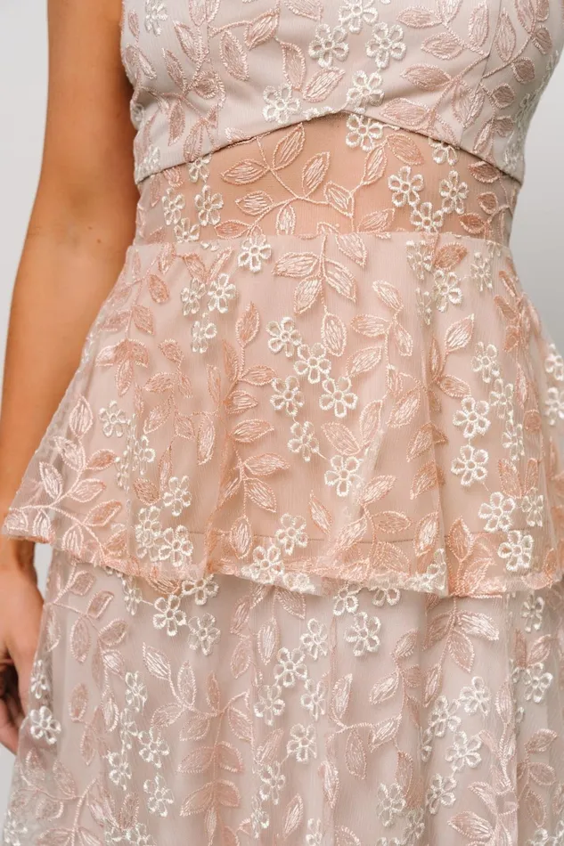 Georgiana Embroidered Midi Dress Nude Rose Women Baltic Born Tulle Styles Georgiana Embroidered Midi Dress Nude Rose Women Baltic Born Tulle Styles