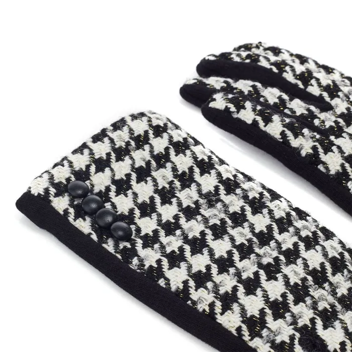 Gloves Women Moda In Pelle Blairglove BlackWhite Textile Gloves Women Moda In Pelle Blairglove BlackWhite Textile