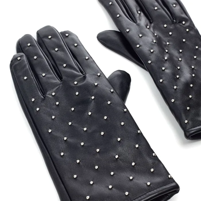 Gloves Women Moda In Pelle Stellaglove Black Porvair Gloves Women Moda In Pelle Stellaglove Black Porvair