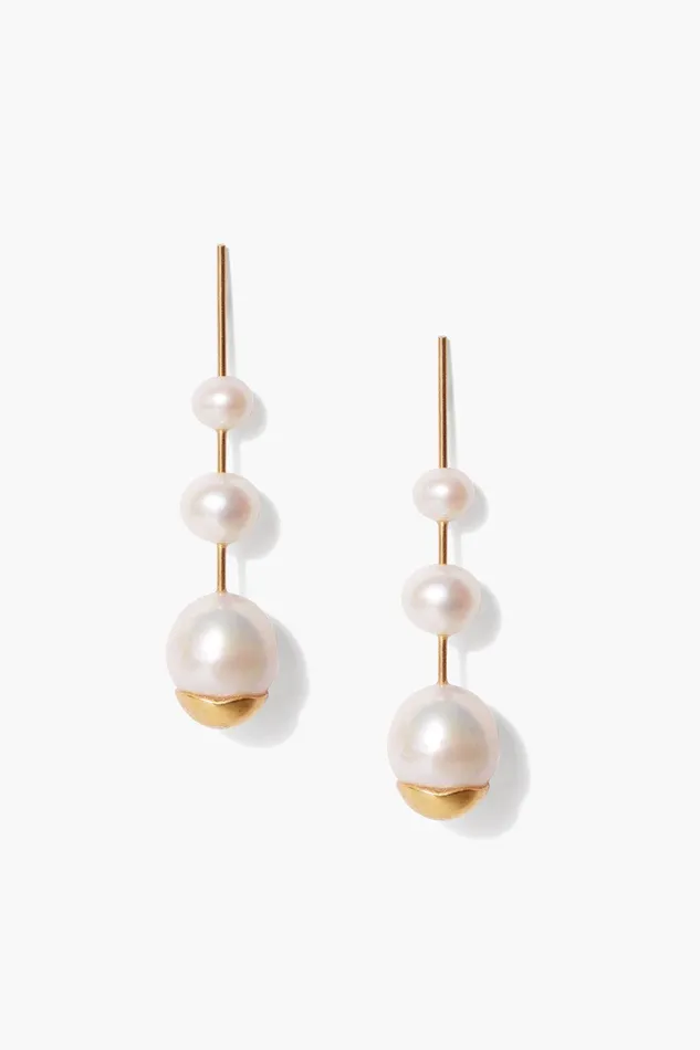 Gold Dipped Pearl Cascade Earrings Women Chan Luu Earrings