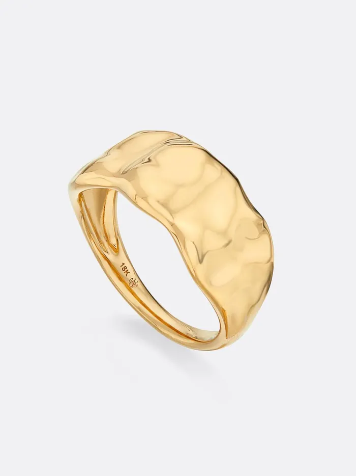 Golden Waves Molten Band Ring Yellow Gold Women Brochu Walker Fine Jewelry