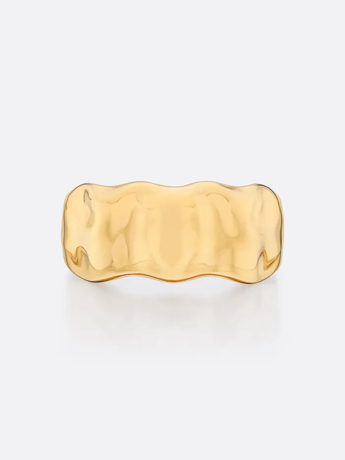 Golden Waves Molten Band Ring Yellow Gold Women Brochu Walker Fine Jewelry