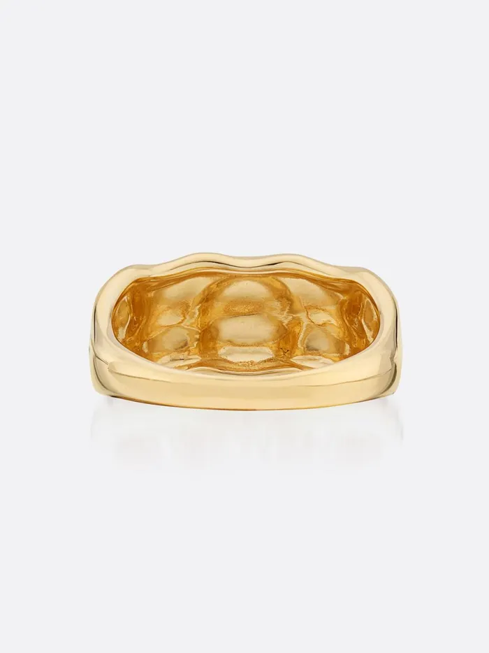 Golden Waves Molten Band Ring Yellow Gold Women Brochu Walker Fine Jewelry