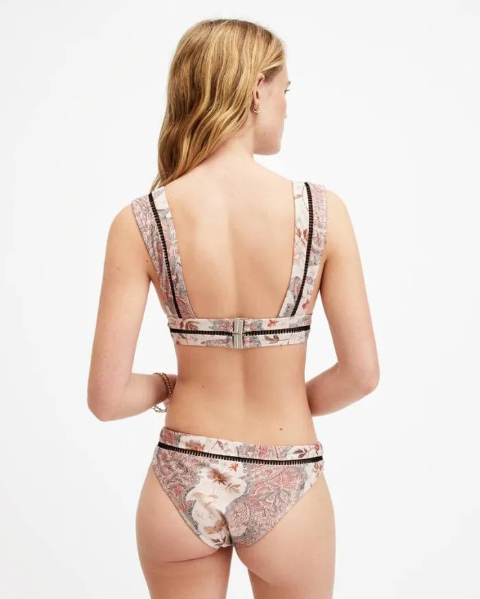 Gorah Floral Print Bikini Top Cascade Clay Pink Women AllSaints Swimwear and Beachwear Gorah Floral Print Bikini Top Cascade Clay Pink Women AllSaints Swimwear and Beachwear