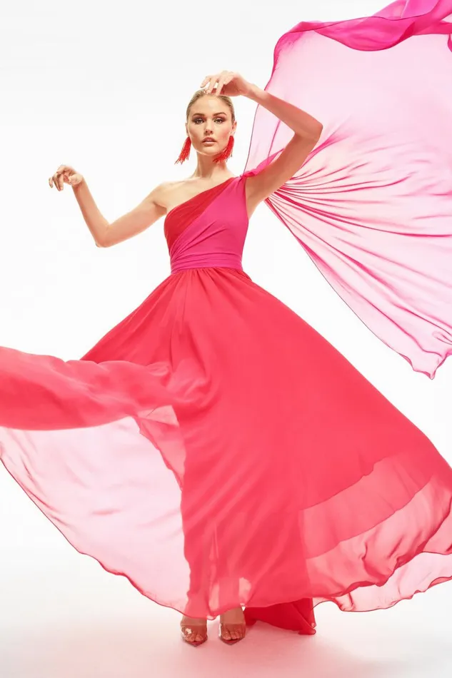 Grace Gown 8211 FuchsiaPoppy Red Women Sachin and Babi Formal