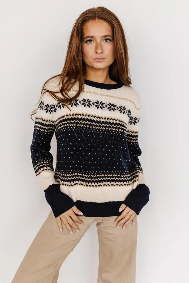 Griffin Knit Sweater Navy Multi Women Baltic Born Sweaters