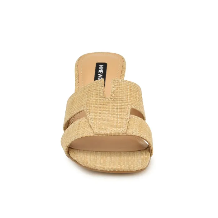 Griselda Block Heel Sandals Light Natural Raffia Women Nine West Heeled Griselda Block Heel Sandals Light Natural Raffia Women Nine West Heeled