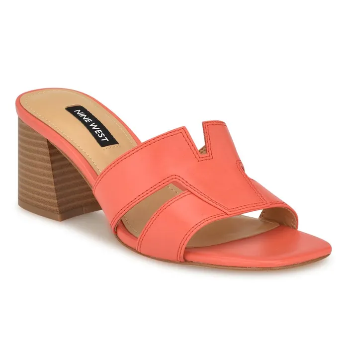 Griselda Block Heel Sandals Orange Women Nine West Low Heel Griselda Block Heel Sandals Orange Women Nine West Low Heel