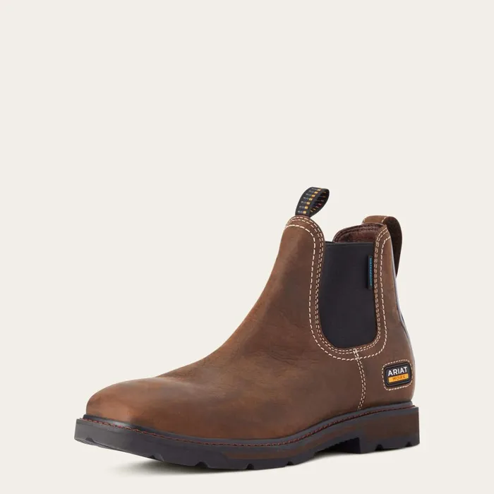 Groundbreaker Chelsea Wide Square Toe Waterproof Work Boot Dark Brown Men Ariat Work Boots Groundbreaker Chelsea Wide Square Toe Waterproof Work Boot Dark Brown Men Ariat Work Boots
