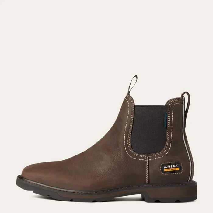Groundbreaker Chelsea Wide Square Toe Waterproof Work Boot Dark Brown Men Ariat Work Boots Groundbreaker Chelsea Wide Square Toe Waterproof Work Boot Dark Brown Men Ariat Work Boots