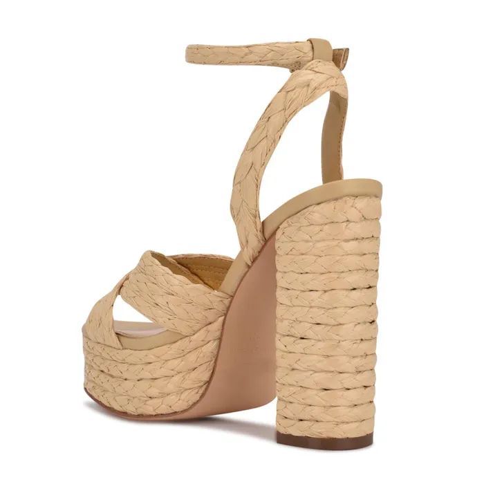 Hadyn Platform Sandals Natural Raffia Women Nine West Platforms Hadyn Platform Sandals Natural Raffia Women Nine West Platforms