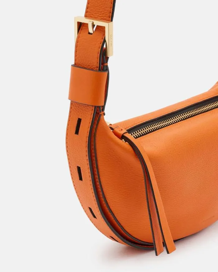 Half Moon Leather Crossbody Bag Pyrole Orange Women AllSaints Handbags and Wallets Half Moon Leather Crossbody Bag Pyrole Orange Women AllSaints Handbags and Wallets