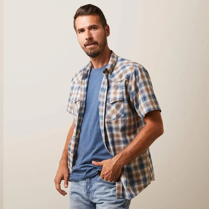 Hallwood Retro Fit Shirt Blue Heaven Men Ariat Button Down Shirts