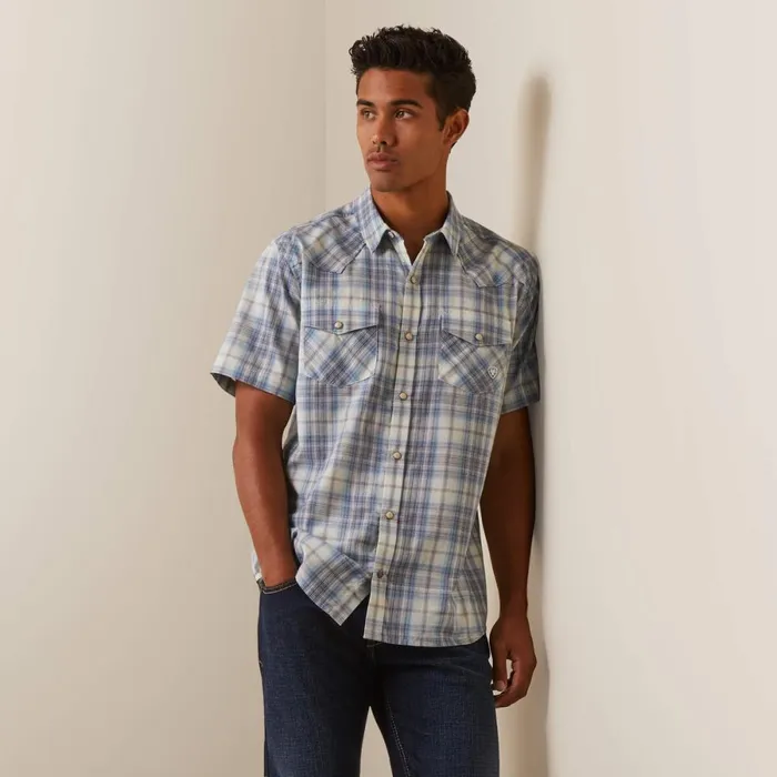 Halterman Retro Fit Shirt White Asparagus Men Ariat Button Down Shirts