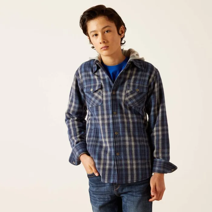 Hanley Shirt Jacket Mood Indigo Kids Ariat Jackets and Vests