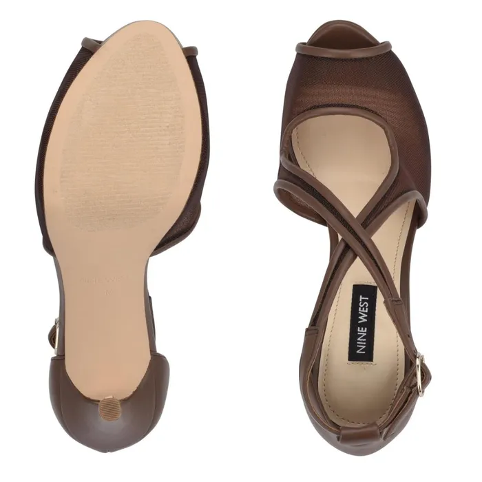Hanya Peep Toe Platform Pumps Medium Brown Women Nine West Pumps Hanya Peep Toe Platform Pumps Medium Brown Women Nine West Pumps