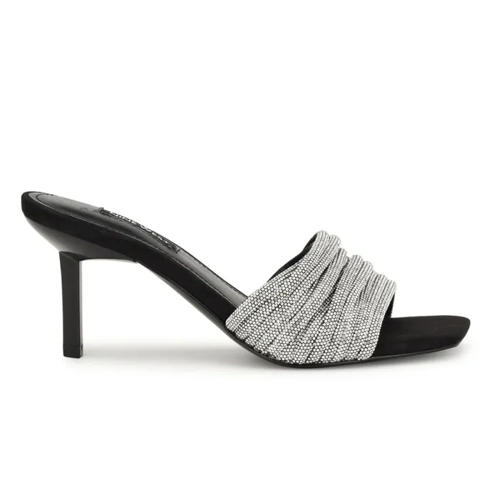 Harbor Heeled Slide Sandals Blackblack Women Nine West Mid Heels