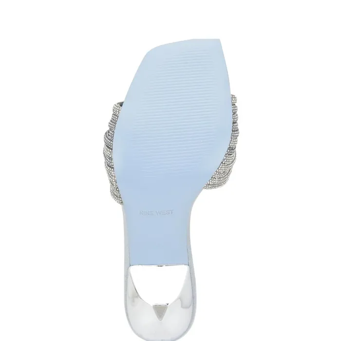 Harbor Heeled Slide Sandals Blue Women Nine West Dress Harbor Heeled Slide Sandals Blue Women Nine West Dress
