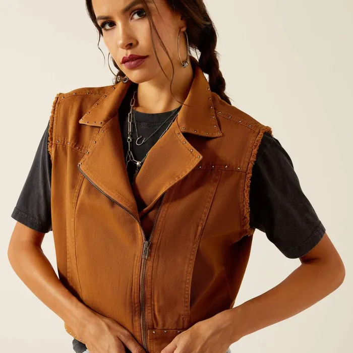 Harley Vest Tobacco Brown Women Ariat Jackets and Vests