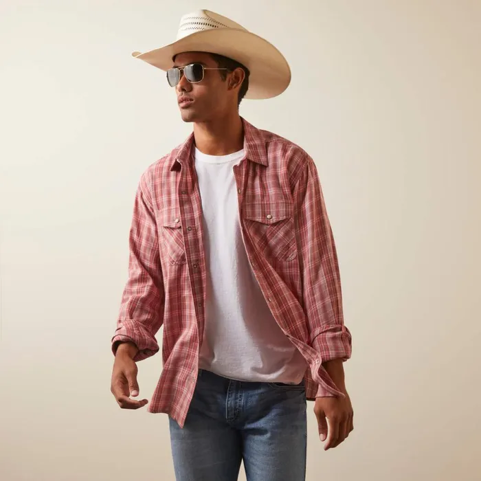 Hart Retro Fit Shirt White Asparagus Men Ariat Button Down Shirts