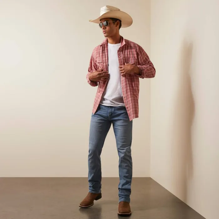 Hart Retro Fit Shirt White Asparagus Men Ariat Button Down Shirts Hart Retro Fit Shirt White Asparagus Men Ariat Button Down Shirts