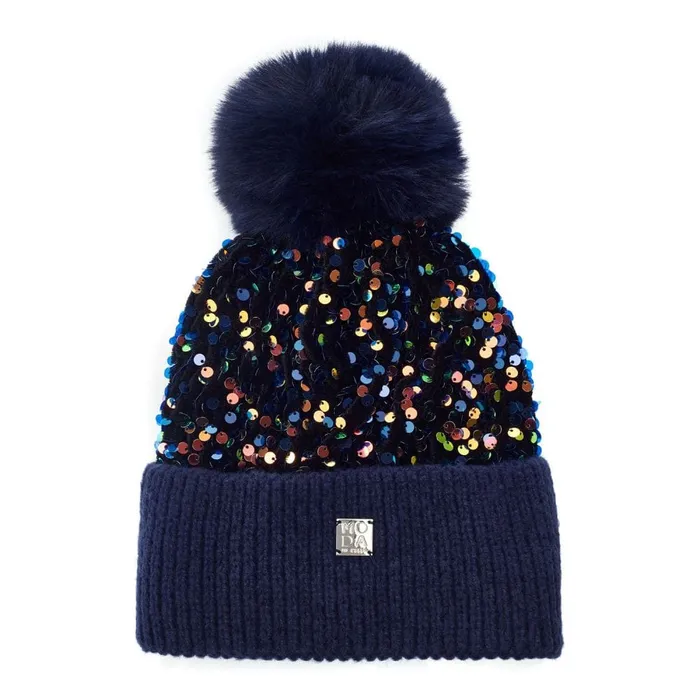 Hats Women Moda In Pelle Lexiehat Navy Textile