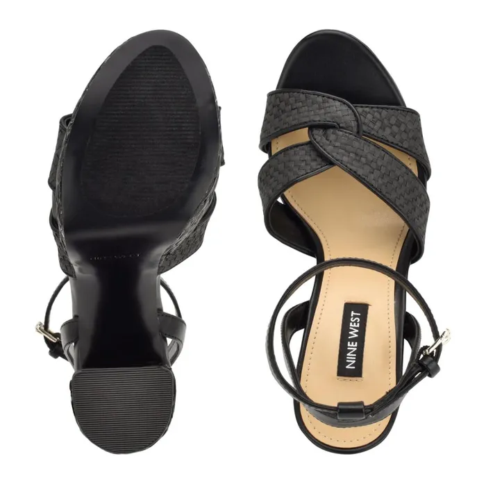 Hayya Woven Platform Sandals Black Women Nine West Platforms Hayya Woven Platform Sandals Black Women Nine West Platforms