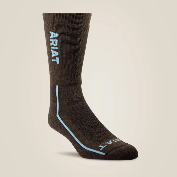 Heavyweight Merino Wool Steel Toe Performance Work Sock Brown Women Ariat Socks