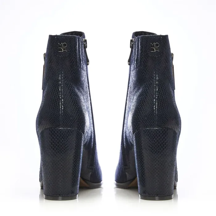 Heeled And Wedge Boots Women Moda In Pelle Amy Navy Alcantara