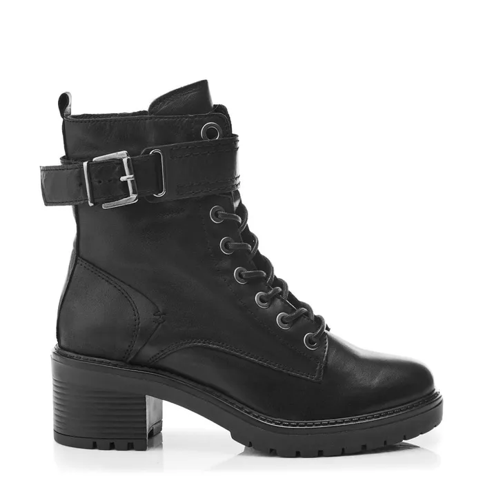 Heeled And Wedge Boots Women Moda In Pelle Beyza Black Leather
