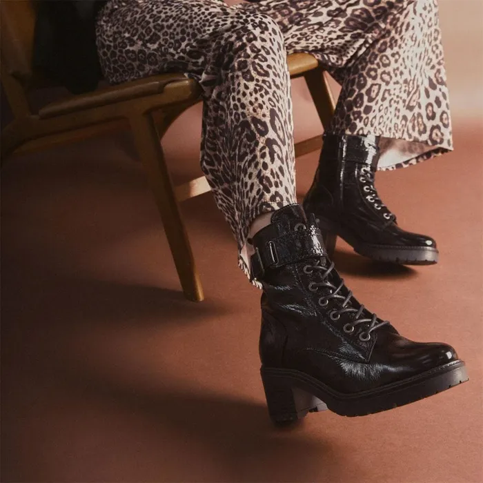 Heeled And Wedge Boots Women Moda In Pelle Beyza Black Leather