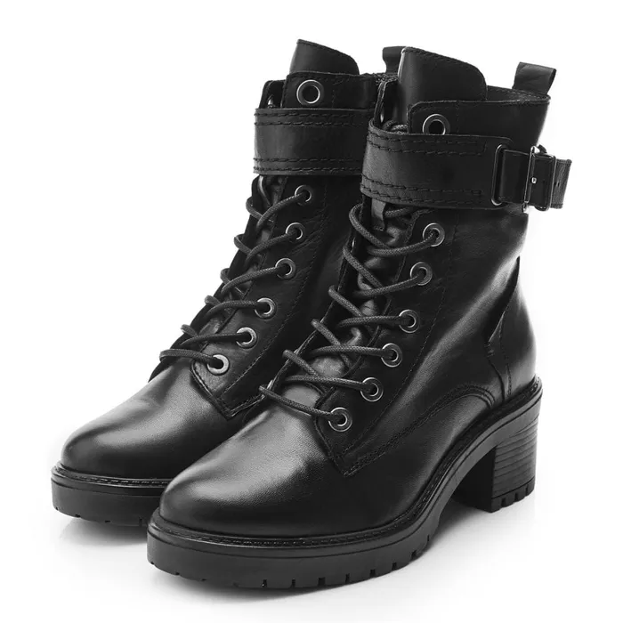 Heeled And Wedge Boots Women Moda In Pelle Beyza Black Leather