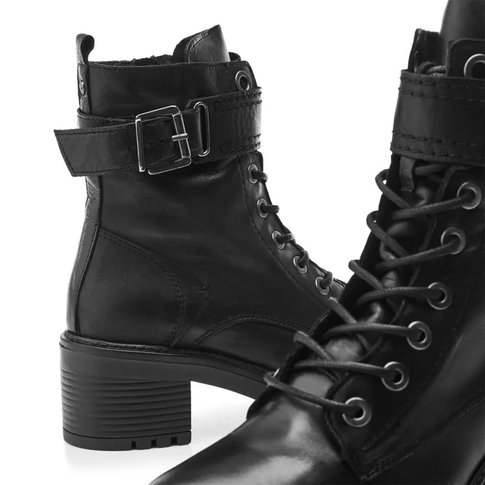 Heeled And Wedge Boots Women Moda In Pelle Beyza Black Leather