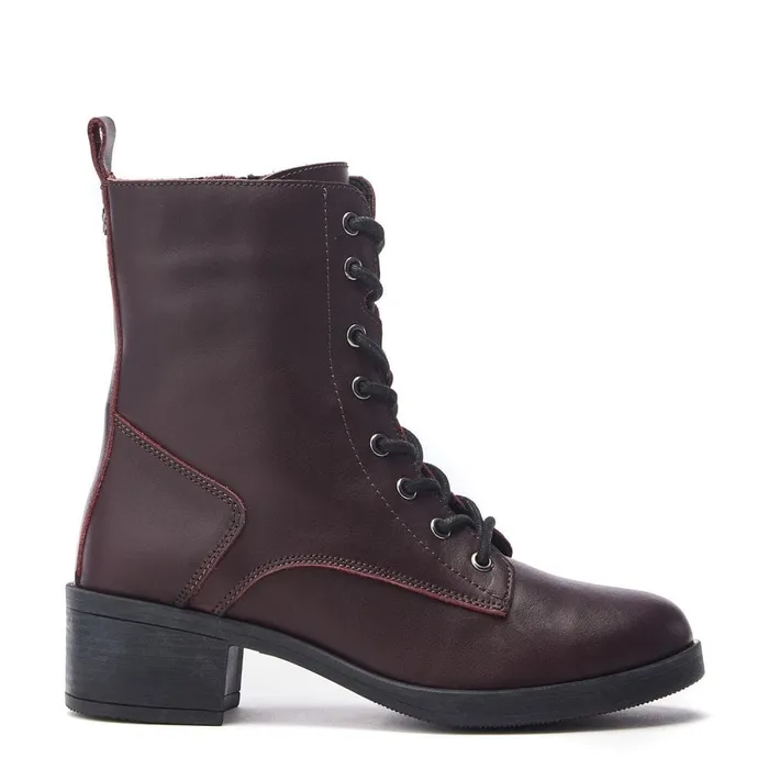 Heeled And Wedge Boots Women Moda In Pelle Calia Burgundy Leather
