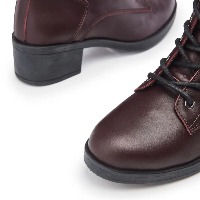 Heeled And Wedge Boots Women Moda In Pelle Calia Burgundy Leather