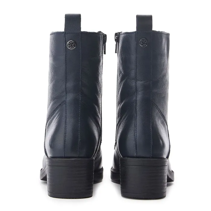 Heeled And Wedge Boots Women Moda In Pelle Calia Navy Leather