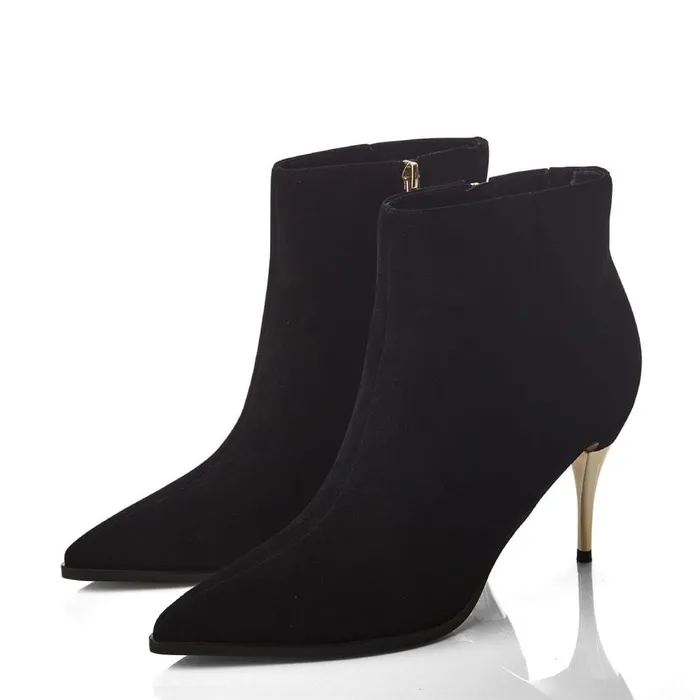 Heeled And Wedge Boots Women Moda In Pelle Keri Black Suede